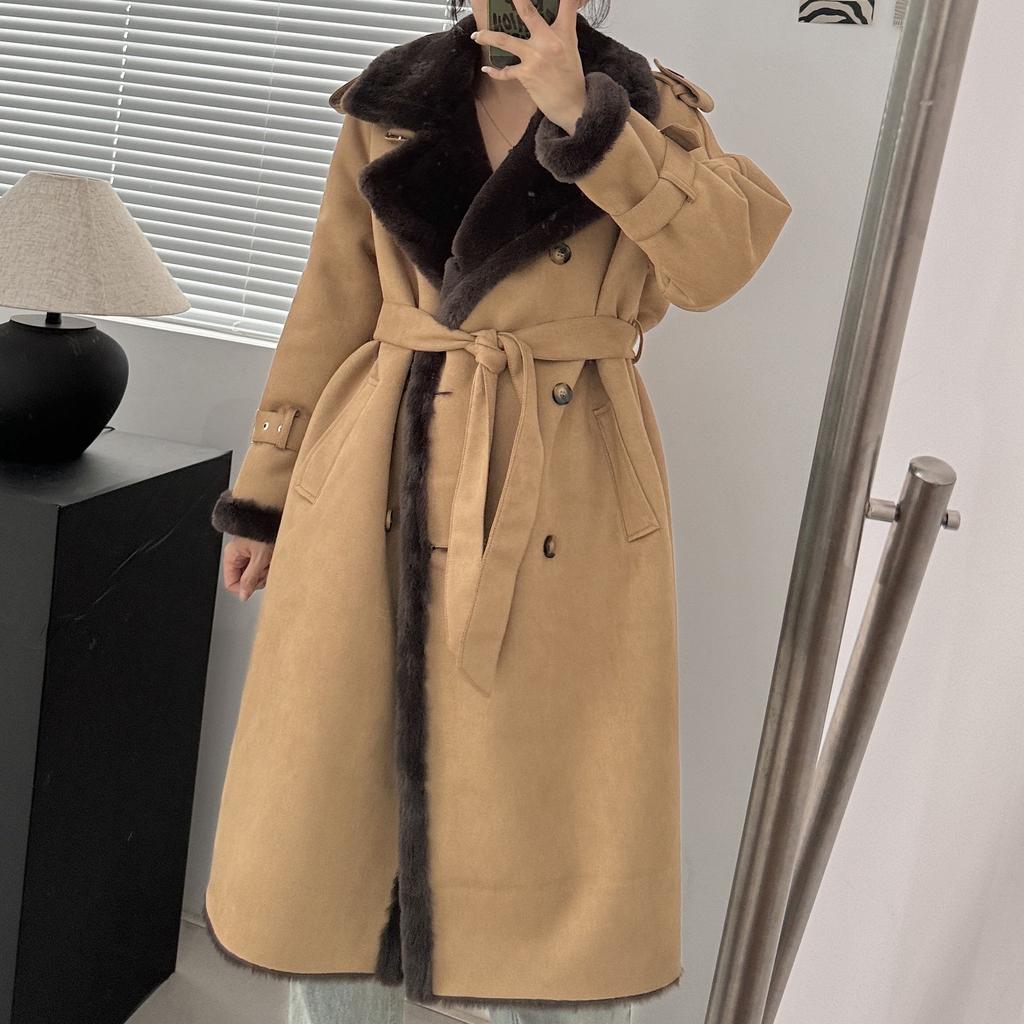 Coat Plus Size Women's Coat New Fur One-piece Imitation Fur Motorcycle Long Style