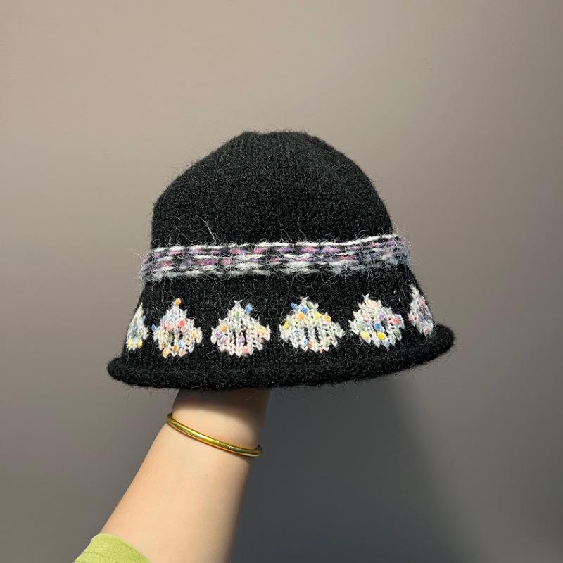 Early Winter Presbyopia Wool Pot Hat Knitted Hat Handmade Bag Head Literary Face Small Knitted Hat New Trend