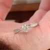 Vintage brushed single diamond rings for women vegetarian circle light luxury exquisite square diamond ring couple's jewelry