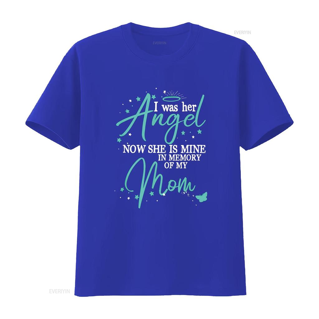 War Ihr Engel Jetzt Ist Sie Mein Erinnerung An Meine Mutter Im Himmel T-Shirt vintage gewaschen Unisex Designerkleidung Lässig Leicht
