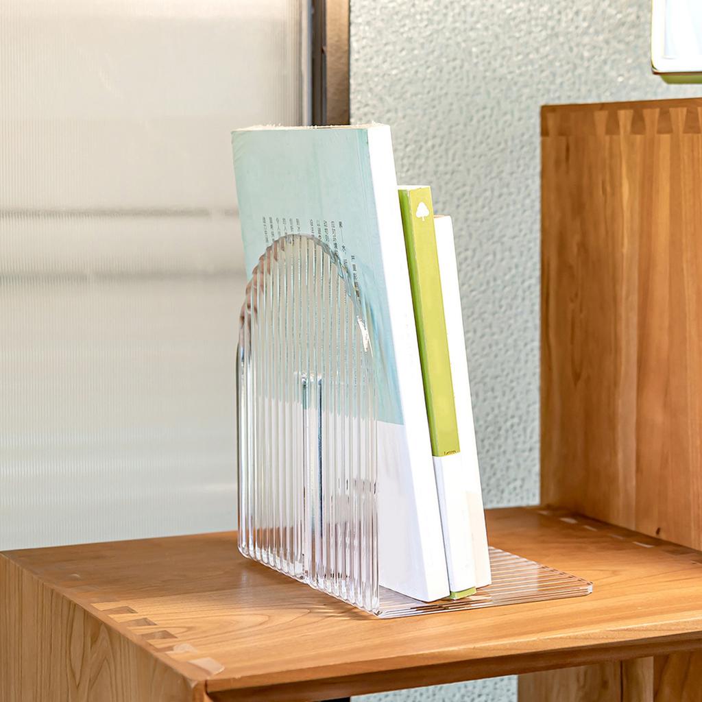 Akryl Bokstöd Förtjockat L-format Bokstöd Stopp Desktop Bokorganisatör för Hemmabibliotek Kontor