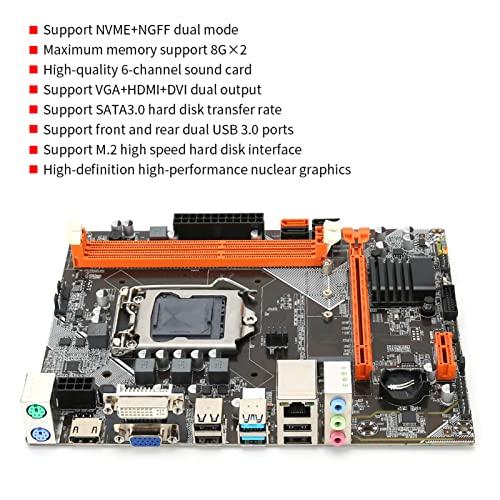 M-ATX Desktop Motherboard, B75 LGA 1155 Gaming Motherboard, M.2 NVMe Slot, Dual Channel DDR3/Power 3+1 Mode, VGA/DVI/HDMI, I7 Processor