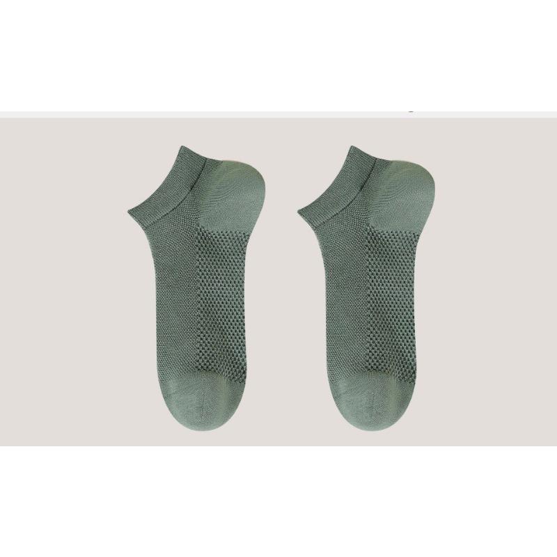 Summer Low-top Long-staple Cotton Men's Short Socks, Pure Cotton, Summer Breathable, Deodorizing, Sweat-absorbing, Solid Color, Sporty and Casual
