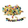 50pcs Colorful Faceted Crystal Drop Glass Filigree Flower Cap Dangle Charms