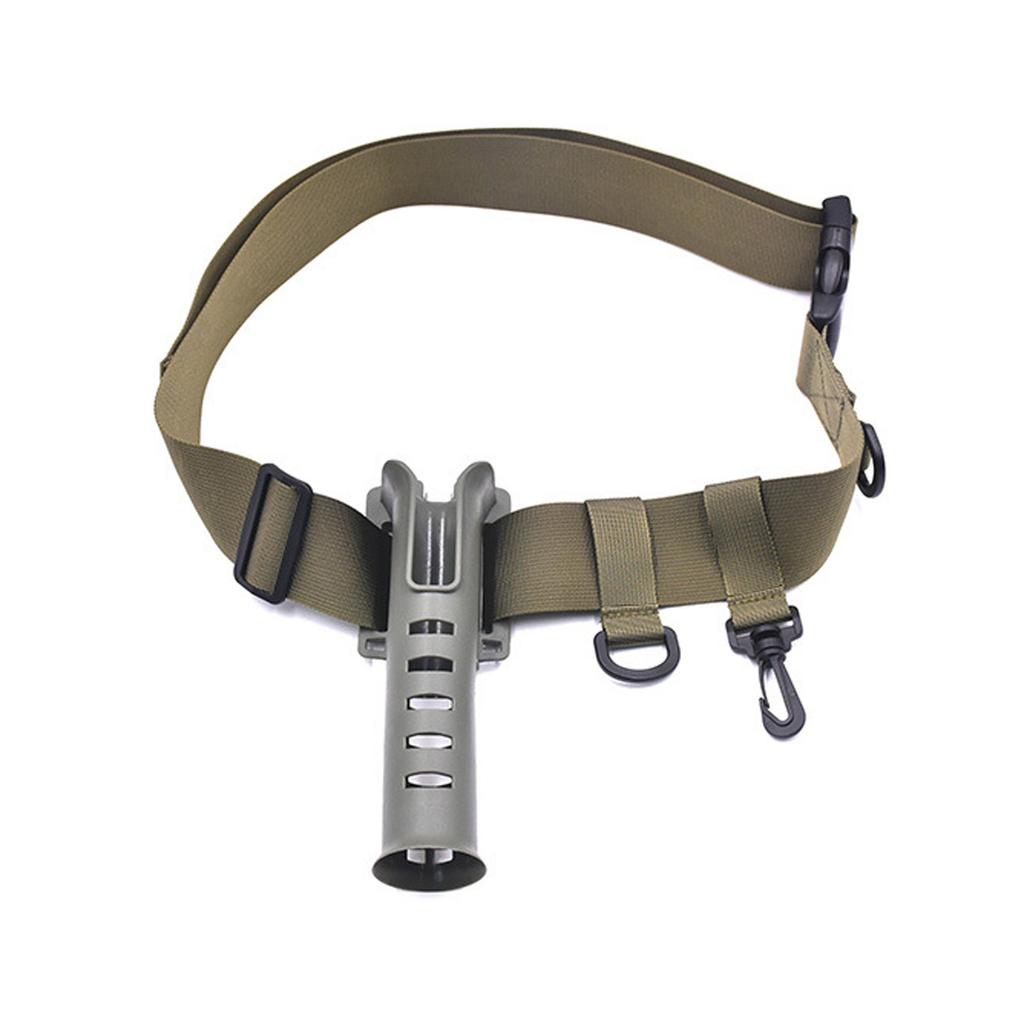 Nylon-Wathose mit Stangen-Einsatz Verstellbare Angelrutenhalter für Multirolle Hüft-Wathose-Gürtel Hüftgurt Rutenhalter