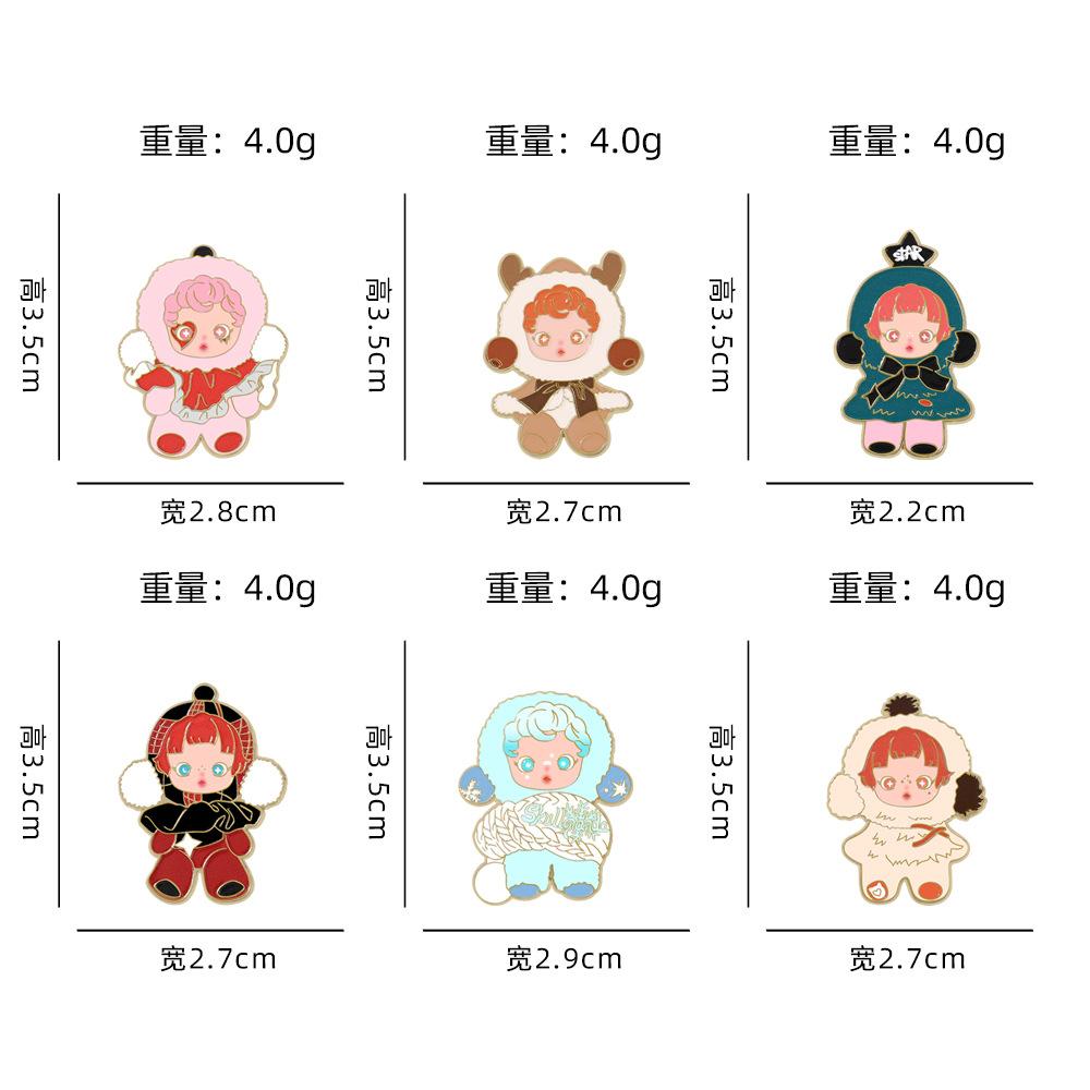 Cartoon Animation DIMOO Series Metal Badge Cute Baby Set POP MART Brooch Cute Clothes Decoration