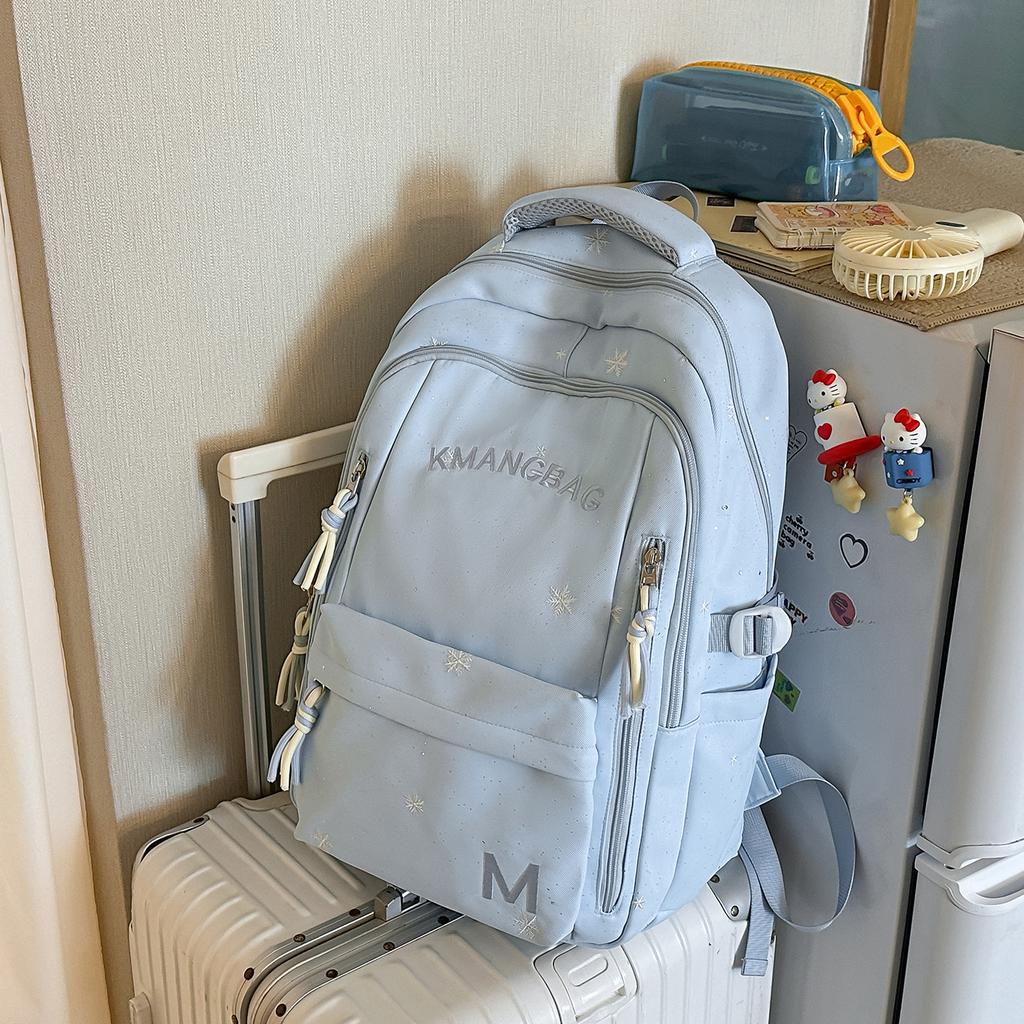 Schoolbag1011 New High-value Korean Version of Junior High School Girls Fashionable Simple Backpack Cute Sweet Large Capacity Backpack