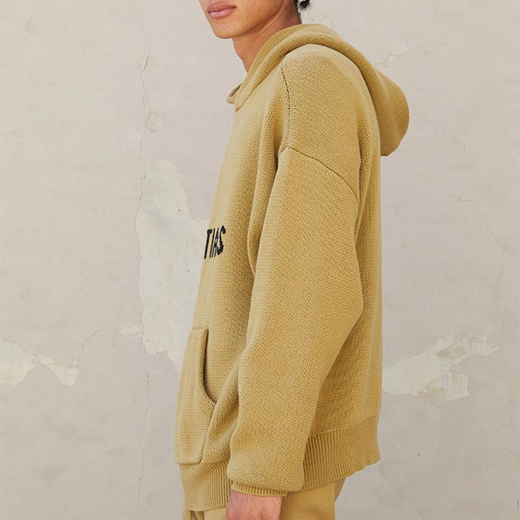 Fear of God Essentials FW21 Knit Pullover With Thick Logo Unisex Sweatshirt Amber FOG-FW21-015