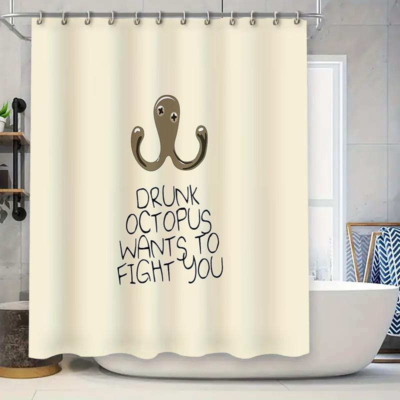 

Ocean Octopus Shower Curtain Sea Life Whale Narwhal Blue Marine Coastal Bathroom Decor Washable Waterproof Fabric Vintage Style W60H190(CM)-1 Pcs