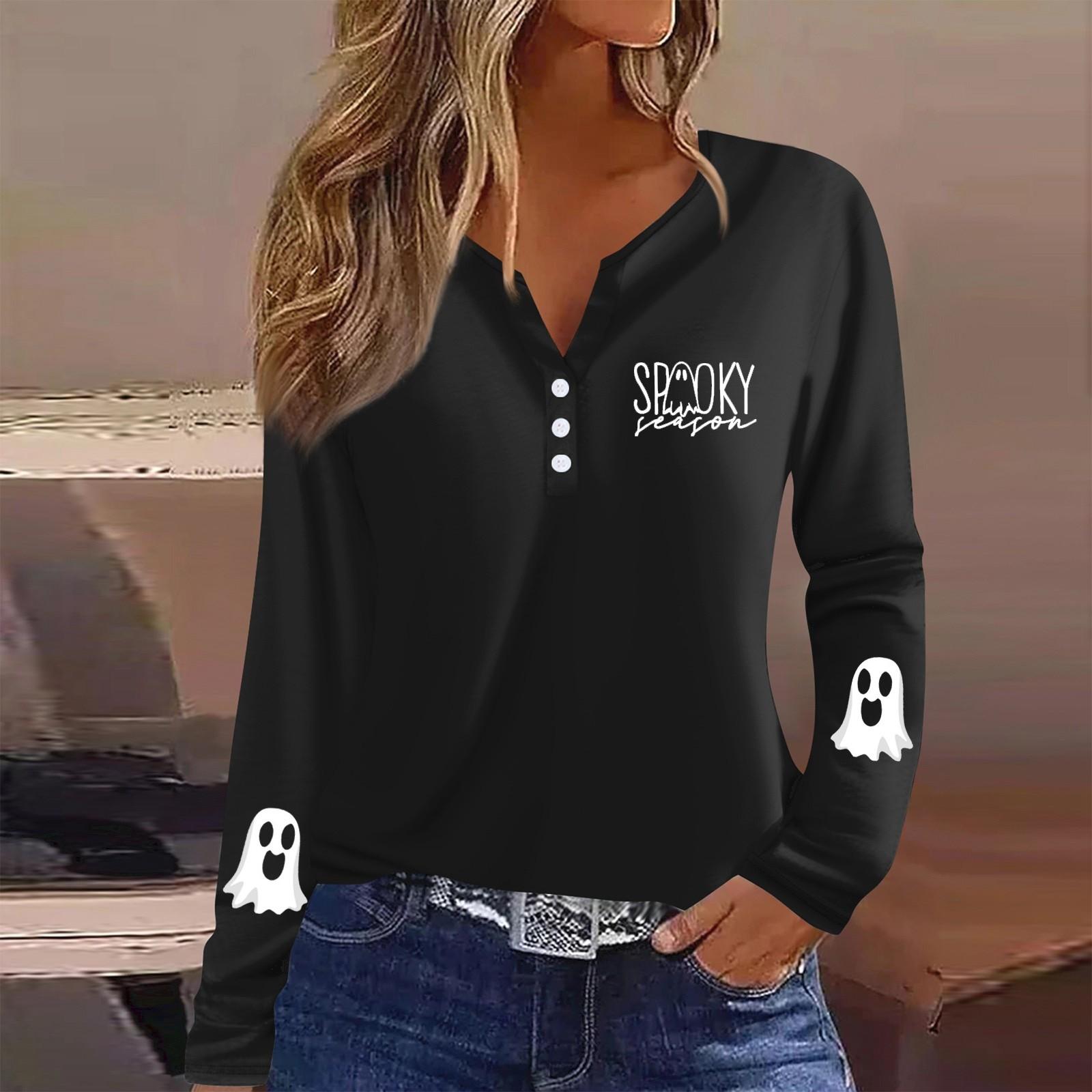 

Women s T Shirt Tee Button Floral Print Long Sleeve Daily Weekend Fashion Basic V-Neck Regular Top M