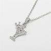 Fashion Cubic Zirconia Crown Letter Pendant Necklace Silver Hip Hop Punk Alphabet Jewelry
