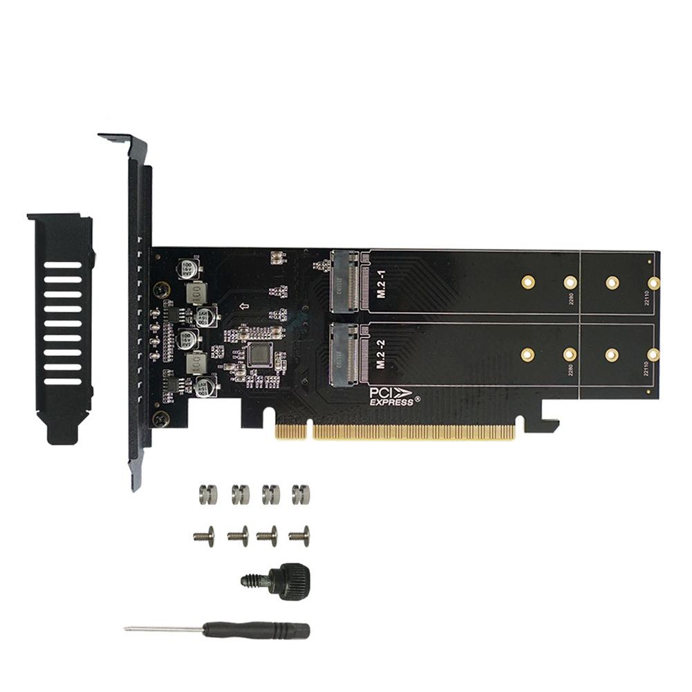 Adaptateur NVMe M.2 Vers PCIe 4x - Pour Disques 2230/2242/2260/2280/22110, Plug & Play, Avec Support
