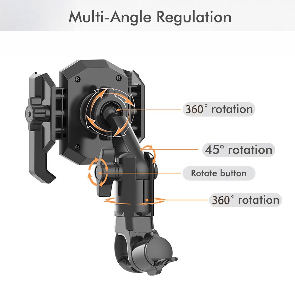 Bicycle Phone Mount 360 Degree Multi-angle Regulation for Bike/Motobike/Electric Bike/Gym Equipment/Stroller 6