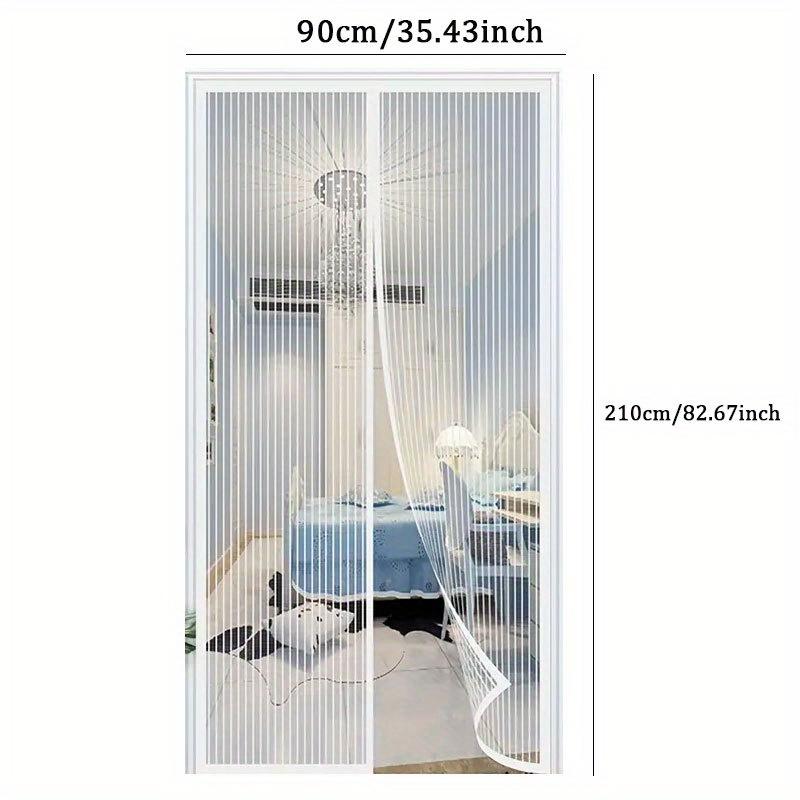 1pc Automatic Magnetic Mesh Door Screen-White Polyester,Insect & Mosquito Protection,Easy Self-Sealing for Bedrooms & Balconies