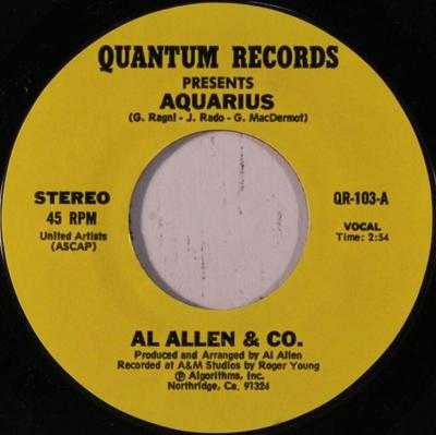 7inch Record AL ALLEN & CO. - Aquarius / Tony QR103 QUANTUM - US Soul/Funk Used