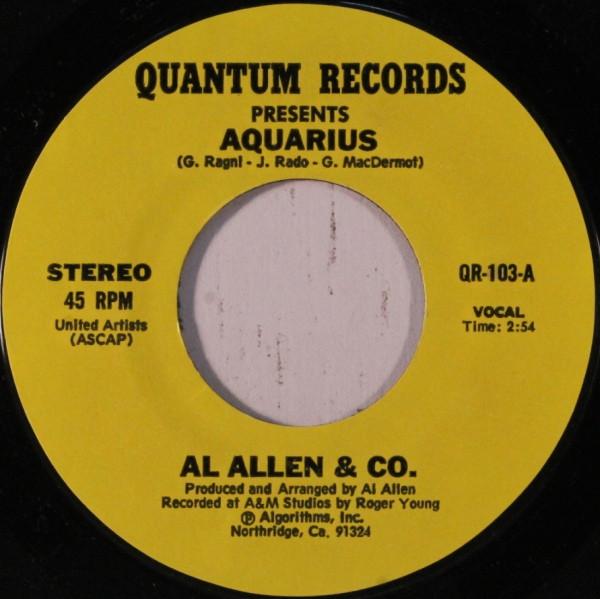 

7inch Record AL ALLEN & CO. - Aquarius / Tony QR103 QUANTUM - US Soul/Funk Used