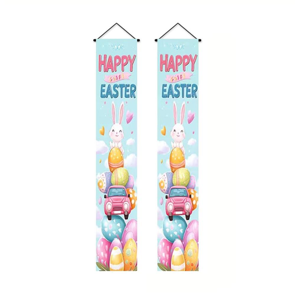 Polyester Happy Easter Couplet Vibrant Easter Door Decoration Easter Door Banners  Festive Home