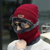Winter Knitted Fleece-Lined Hat & Scarf Set for Men, Women & Kids - Thick Wool Parent-Child Cap