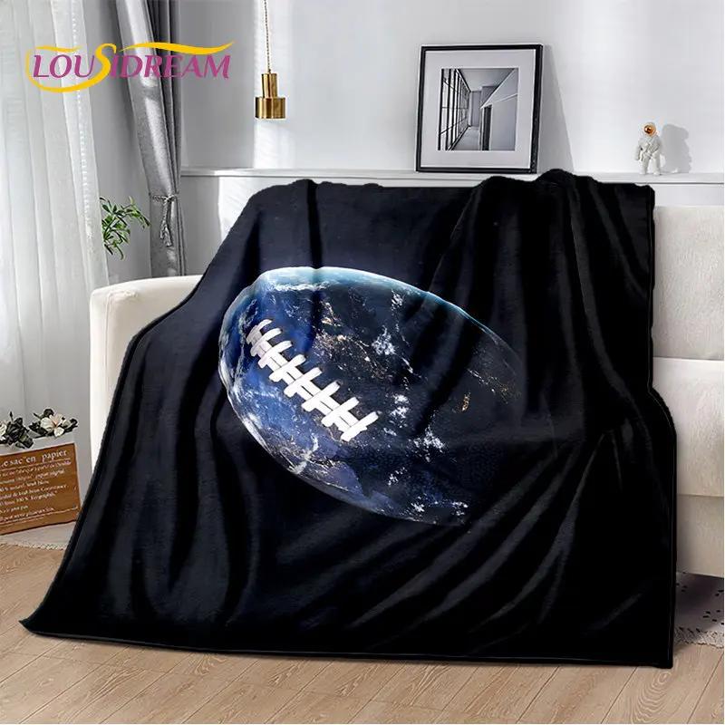 American Football Rugby Soft Plush Blanket,Flannel Blanket Throw Blanket for Living Room Bedroom Bed Sofa Picnic Cover Kids Warm