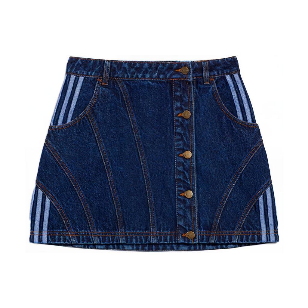 adidas Gonna di Jeans A-line a Righe Originals X Ivy Park Donna Fondo Blu H61720
