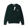 Unisex Crew Neck Long Sleeve Loose Fit Korean Cotton Knit Sweater Fox Head Embroidery Pullover Cardigan Couple Knitwear