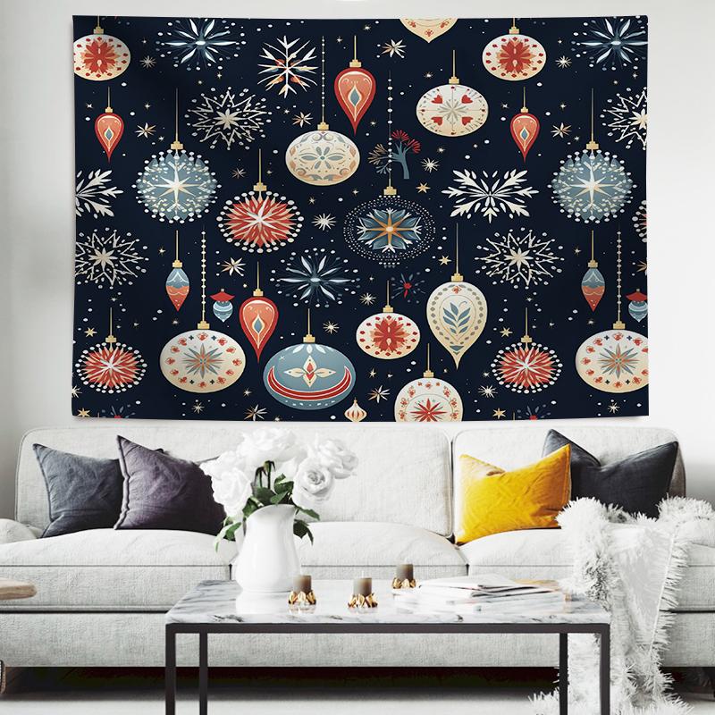 Christmas Balls And Snow Wall Hanging Tapestry Christmas Wall Hanging Tree Wall Hanging Gorgeous Christmas Tree Fireplace Gifts