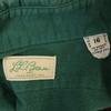 L.L.BEAN 70s Vintage Cursive Tag Chamois Long Sleeve Work Shirt 16 Green Women Used