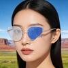 KAJILA Fashion Cat Eye Color-Changing Sunglasses for Women, Trendy Thickened Lenses, Outdoor Street Style