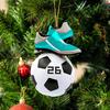 Christmas Ornament Soccer Design Easy To Hang Decorative Holiday Pendant with Festive Theme Pattern Home Decor