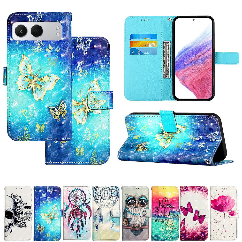 Cute Painted Leather Flip Case on For OnePlus 13 13R 12 12R 11 11R 1+ Nord CE 4 Lite N30 SE CE4 Strap Shockproof Wallet Cover