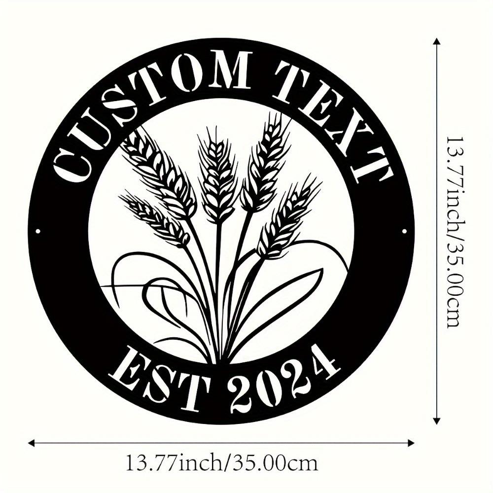 Personalized Metal Wheat Wall Art Family Name Rustic Home Sign TYDZ004239