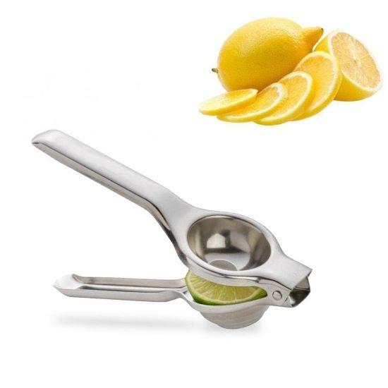 RSINC Lemon Squeezer Stainless Steel with Metal Squeezer Bowl - Manual Citrus Press Juicer and Lime Squeezer Stainless Steel