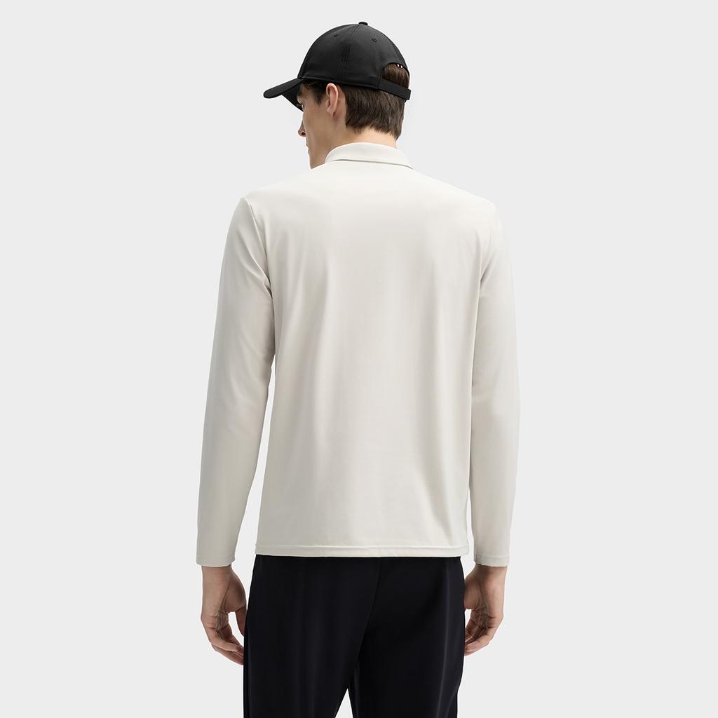 Fila Versatile Knitted Long Sleeve Polo Shirt Men Tops Light-Gray F11M513206FGY