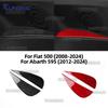 For Fiat 500 2008-2024 For Abarth 595/695 2012-2021 2022 2023 2024 Real Soft Carbon Fiber Sticker LHD RHD Car Rear Armrest Trim