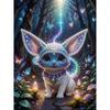 5D White Cat Pearl Wall Art Kit 30x40cm Frameless DIY Pearl Diamond Painting Floral Gem Art for Living Room/Bedroom Home Wall Decor