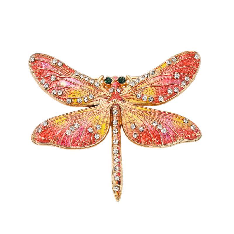 1Pcs Unisex Rhinestone Insects Office Party Brooch Pins Gifts Beautiful Dragonfly Brooches For Women