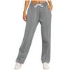 Women's High Waist Drawstring Straight Wide Leg Sweatpants Color Casual Pants