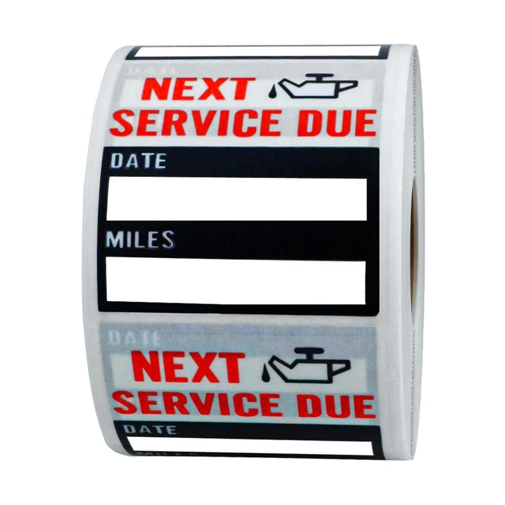 Oil Change Service Reminder Stickers Low-Tack for Perforation Line 2"x2"