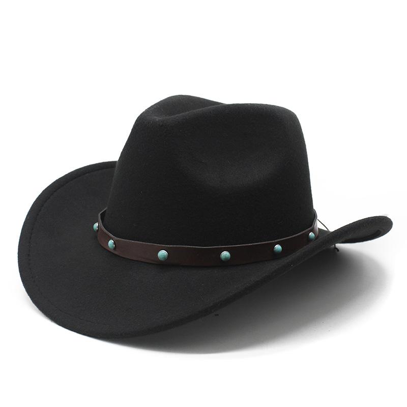 Ethnic Style, Western Cowboy Hat, Tibetan Concave Top Hat, Upturned Edge Felt Hat