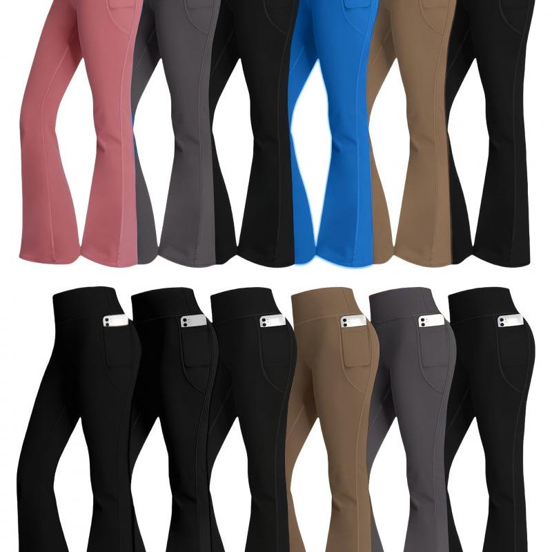 2025 Women s High-Waisted Flared Yoga Leggings, 3-Piece Set with 4-Way Stretch Large
