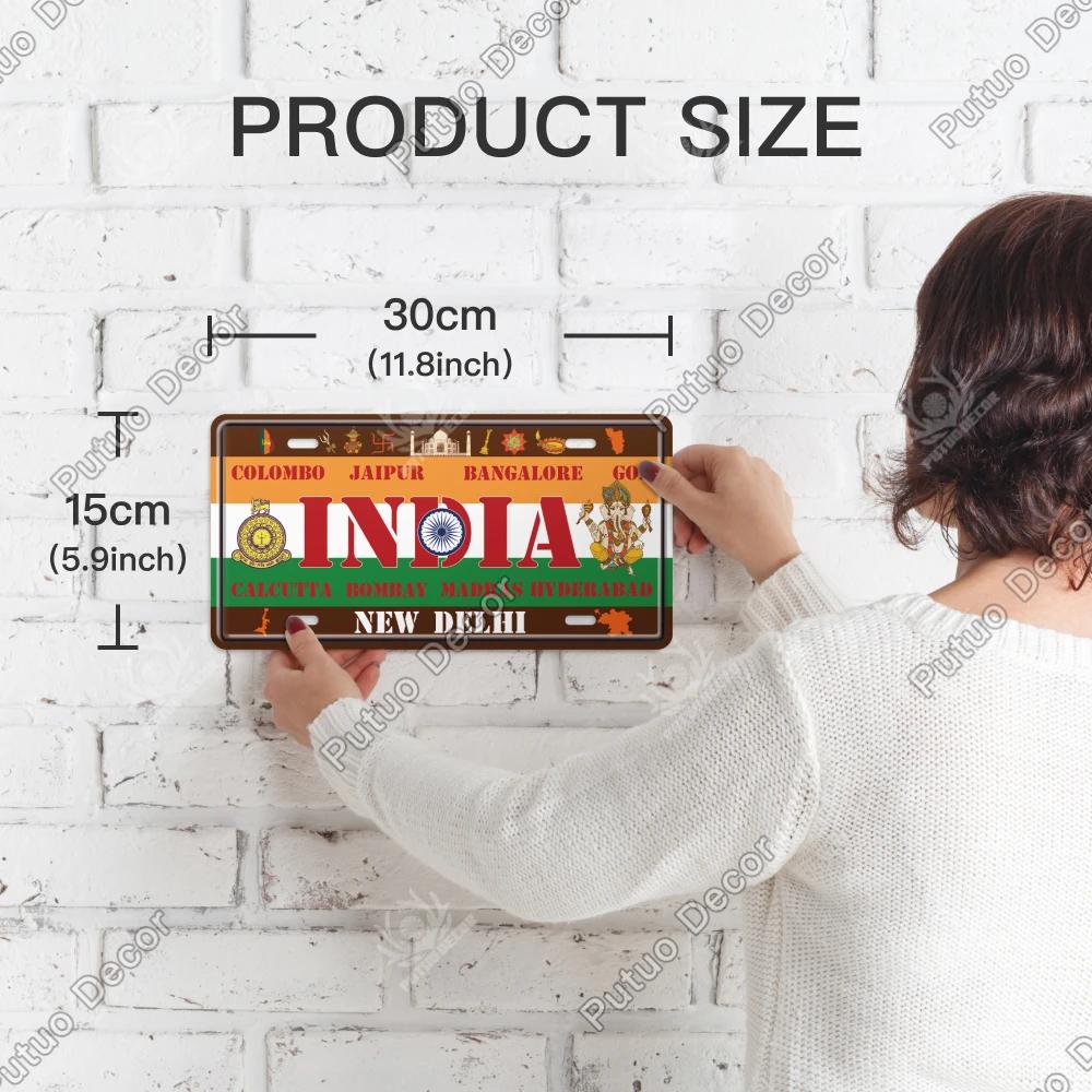 Putuo Decor Country - Themed Vintage Metal Sign with License Plate Plaque - Ideal for Bar Pub Club and Home Wall Decoration