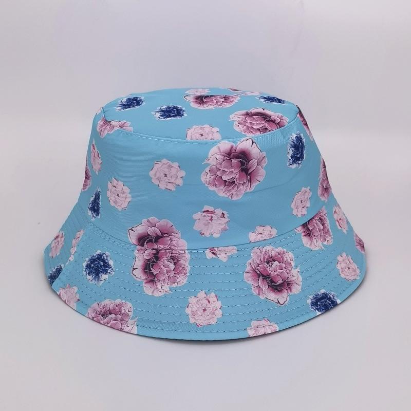 Spring and Autumn Versatile Double-sided Bucket Hat Women's UV-proof Flower Floral Pot Hat Outdoor Casual Pattern Bucket Hat