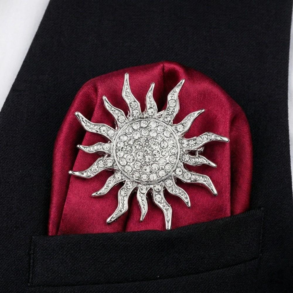 Sunflower Suit Lapel Pin Metal Men Brooch Vintage Fashion Suit Collar Pin  Collar Decoration