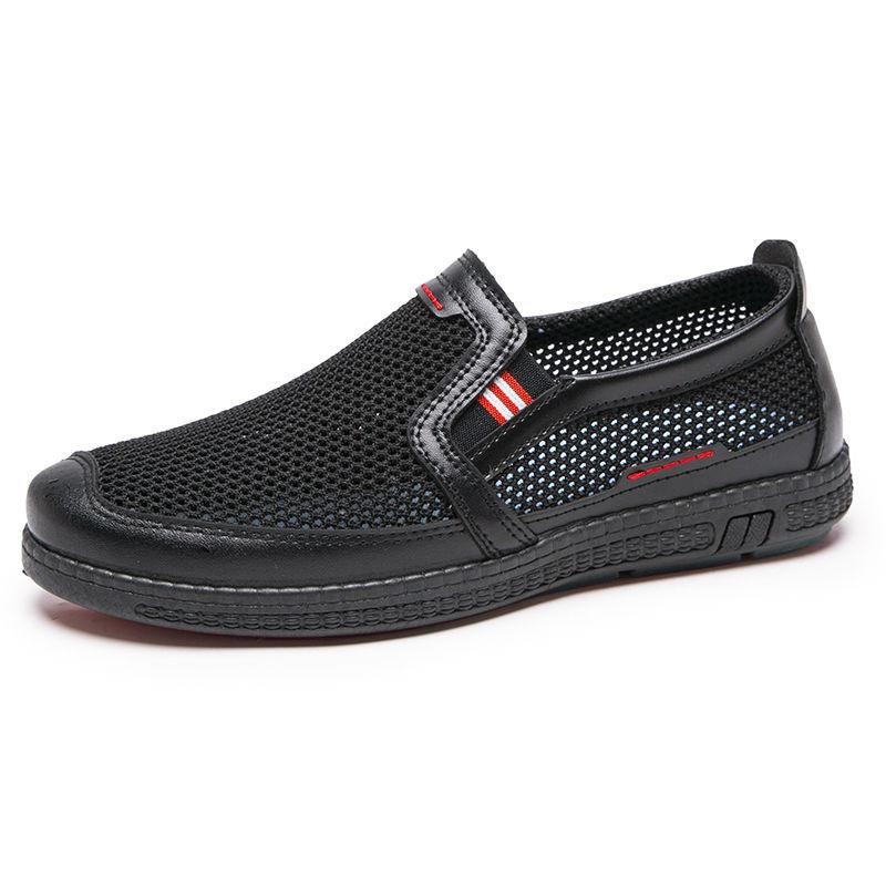 Cloth shoes men's summer casual net shoes mesh cloth surface soft sole breathable non-slip shoes hollow sandals