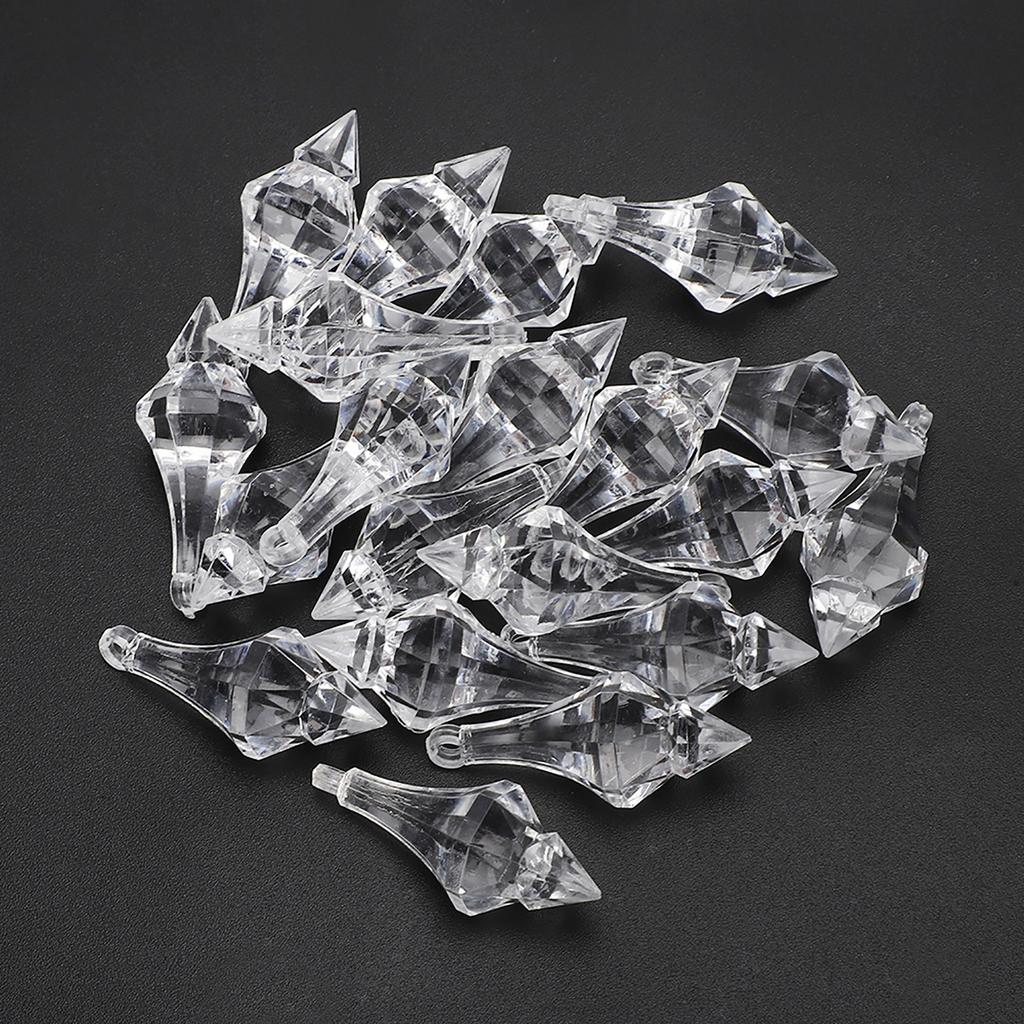 20Pcs Acrylic Pointed Bead Pendant Crystal DIY Holiday Home Decoration Accessories