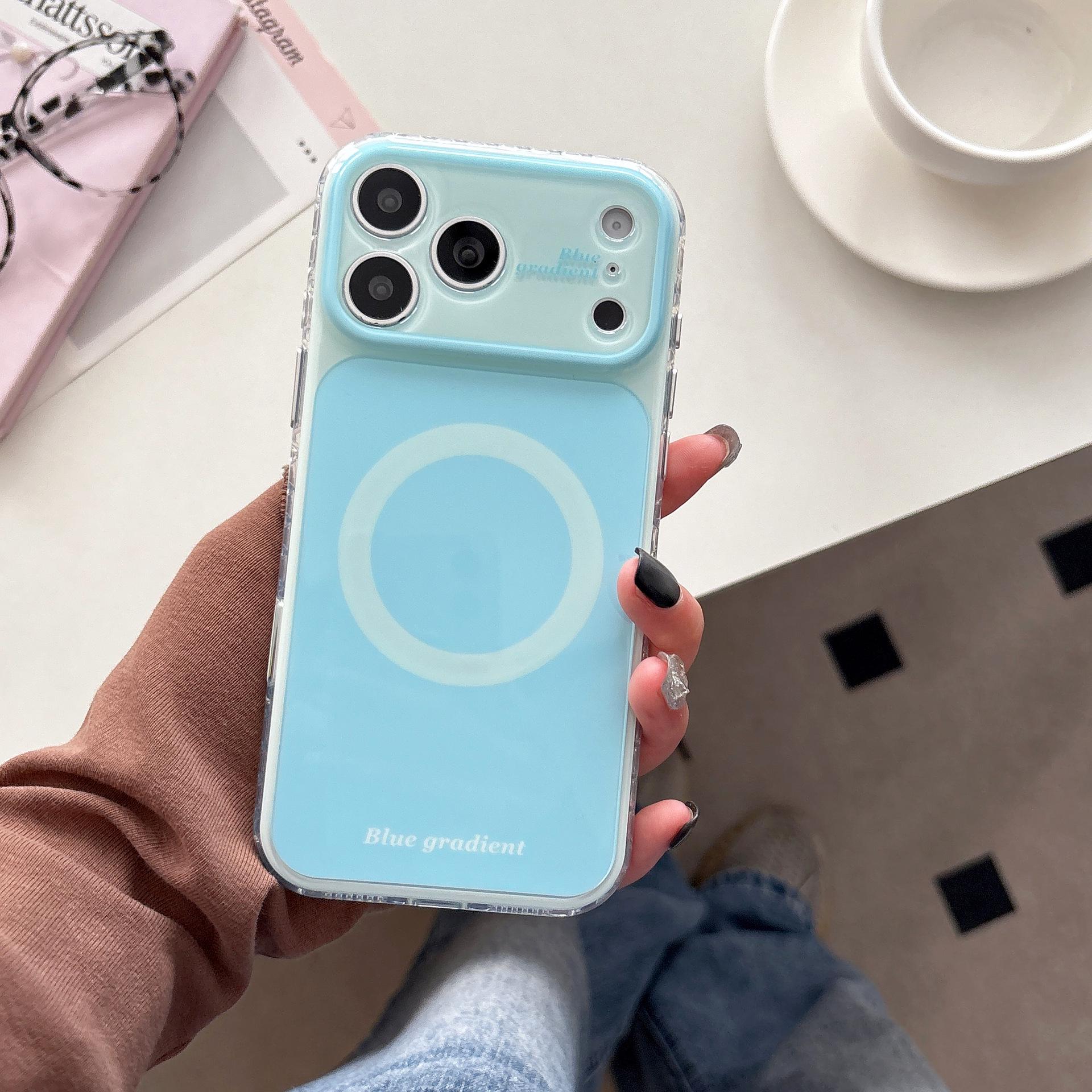 

Korean Minimalist Magnetic Solid Color Case for iPhone 17 Pro Max/16 Pro iPhone 16 Pro Max небо синє кольору