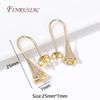 Trendy French Trumpet Earring Hooks Accessories Rhodium/18K Gold Plated Pearl Ear Wire Mounting DIY Pearls Earring Findings