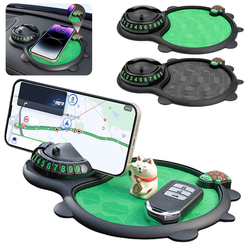 3 in 1 Dashboard Anti Slip Mat with Phone Mount 360-Degree Rotation Car Phone Holder Non-Slip Adhesive Mat w/Mobile Phone Number
