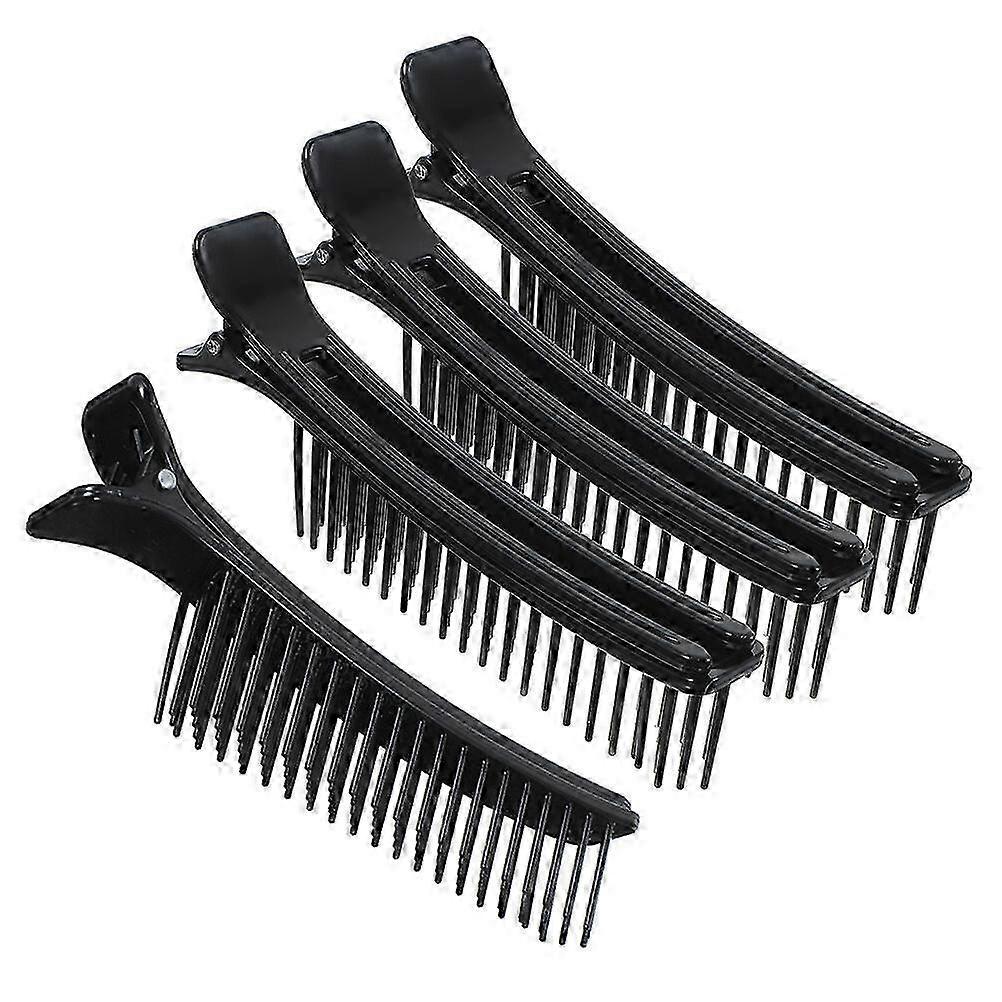 4pcs Grip Hair Sectioning Clips, Hair Parting Comb Clips for Salon Cutting and Coloring