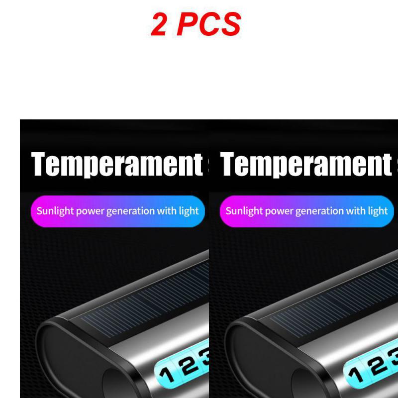 1~10 SZT Samochodowa Tablica z Numerem Parkowania Luminous Auto Karta Parkingowa Ładowanie Solarne Tymczasowy Postój Karta z Numerem Telefonu Do Dekoracji Samochodu